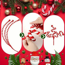 将图片加载到图库查看器,6-Pieces: Red White Candy Christmas Tree Decorations