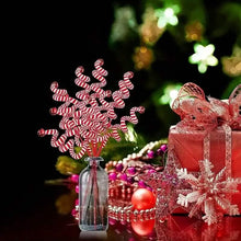 将图片加载到图库查看器,6-Pieces: Red White Candy Christmas Tree Decorations