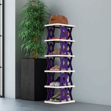 Load image into Gallery viewer, 6-Tier Foldable Vertical Shoe Rack