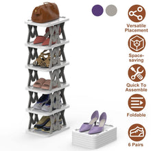 Load image into Gallery viewer, 6-Tier Foldable Vertical Shoe Rack