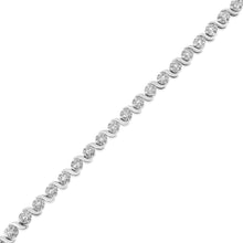 Load image into Gallery viewer, .925 Sterling Silver 1.0 Cttw Diamond Spiral Wave Curved-Link 7" Tennis Bracelet (I-J Color, I3 Clarity)