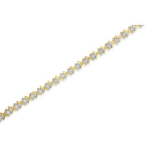 Load image into Gallery viewer, 10K Yellow Gold 1/2 Cttw Diamond Alternating X-Link Bracelet
