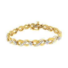 将图片加载到图库查看器,10K Yellow Gold Round-Cut Diamond Infinite Love Bracelet (1.00 cttw, I-J Color, I2-I3 Clarity)