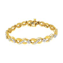将图片加载到图库查看器,10K Yellow Gold Round-Cut Diamond Infinite Love Bracelet (1.00 cttw, I-J Color, I2-I3 Clarity)