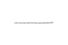 Load image into Gallery viewer, 14K White Gold 2-1/2 Cttw Round-Brilliant & Baguette Cut Diamond 7" Alternating Flared Links Tennis Bracelet (H-I Color, SI1-SI2 Clarity)