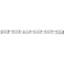 将图片加载到图库查看器,14K White Gold 2.0 Cttw Princess Cut Invisible Set Diamond Rectangular Link Bracelet (I-J Color, I1-I2 Clarity) - 7.25"