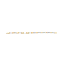 Load image into Gallery viewer, 10k Yellow Gold 1/3 Cttw Diamond 3 Stone and X-Link Bracelet (I-J Color, I1-I2 Clarity) - 7.50" Inches