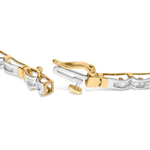 Load image into Gallery viewer, 10k Yellow Gold 1.00 Cttw Baguette-Cut Channel Diamond Link Bracelet