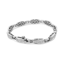 Load image into Gallery viewer, 14K White Gold 2.00 Cttw Invisble-Set Princess Diamond Link Bracelet (I1-I2 Clarity, I-J Color) - 7.25"