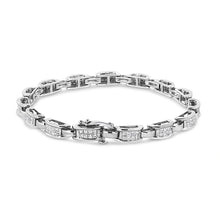 Load image into Gallery viewer, 14K White Gold 2.00 Cttw Invisble-Set Princess Diamond Link Bracelet (I1-I2 Clarity, I-J Color) - 7.25"