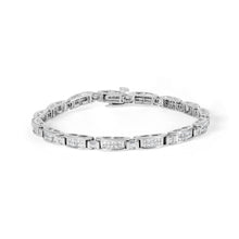 Load image into Gallery viewer, 14K White Gold 2.0 Cttw Baguette and Princess-Cut Diamond Tennis Bracelet (H-I Color, SI1-SI2 Clarity) - 7"