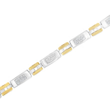 Load image into Gallery viewer, 10K Two-Tone Gold Princess Cut Diamond Geo Link Bracelet (1.00 cttw, H-I Color, SI1-SI2 Clarity)