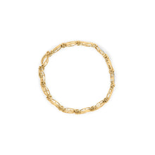Load image into Gallery viewer, 10K Yellow and White Gold 1/2 Cttw Channel Set Diamond Infinity Link 7" Tennis Bracelet (H-I Color, I1-I2 Clarity)