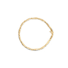 Load image into Gallery viewer, 14K Yellow Gold 1.00 Cttw Baguette Diamond Channel Link Bracelet