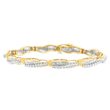 Load image into Gallery viewer, 14K Yellow Gold Round and Baguette Cut Winding Love Diamond Bracelet (3.00 cttw, H-I Color, SI1-SI2 Clarity)
