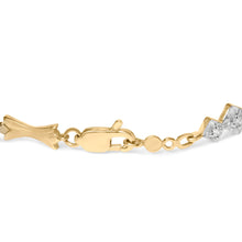 Load image into Gallery viewer, 10k Gold 1/3 Cttw Diamond Miracle Set Alternating Bar and Link Bracelet (I-J Color, I1-I2 Clarity) - 7.75" Inches