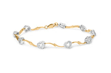 Load image into Gallery viewer, 10k Two-Tone Gold 1/3 Cttw Diamond Pave Set Heart S-Link 7.25" Bracelet (I-J Color, I2-I3 Clarity)