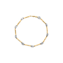 Load image into Gallery viewer, 10k Two-Tone Gold 1/3 Cttw Diamond Pave Set Heart S-Link 7.25" Bracelet (I-J Color, I2-I3 Clarity)