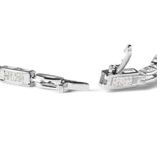 Load image into Gallery viewer, 14K White Gold 1.0 Cttw Invisible Set Princess Cut Diamond Alternating Station and Link Tennis Bracelet (I-J Color, I1-I2 Clarity) - Size 7.25" Inches