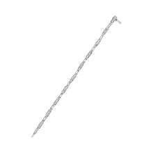 Load image into Gallery viewer, 14K White Gold 1.0 Cttw Invisible Set Princess Cut Diamond Alternating Station and Link Tennis Bracelet (I-J Color, I1-I2 Clarity) - Size 7.25" Inches