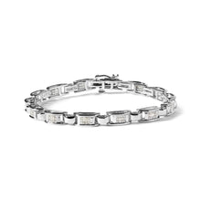 Load image into Gallery viewer, 14K White Gold 1.00 Cttw Princess-Cut Diamond Link Bracelet (I-J Color, I1-I2 Clarity) - Size 7.25