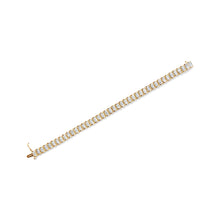 Load image into Gallery viewer, 14K Yellow Gold 5.0 Cttw Invisible Set Princess-cut Diamond Buckle Link Tennis Bracelet (H-I Color, SI2-I1 Clarity) - Size 7.25"