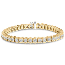 Load image into Gallery viewer, 14K Yellow Gold 8.00 Cttw Half Bezel Set Diamond Tennis Bracelet (H-I Color, SI2-I1 Clarity) - 7" Inches