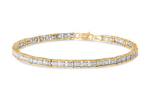 Load image into Gallery viewer, 10K Yellow Gold 1.0 Cttw Round Diamond Pave Link Bracelet