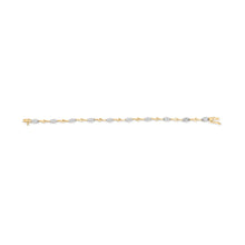Load image into Gallery viewer, 10K White and Yellow Gold 1.00 Cttw Diamond Oval Shaped Cluster Link Bracelet (I-J Color, SI2-I1 Clarity) - 7" Inches