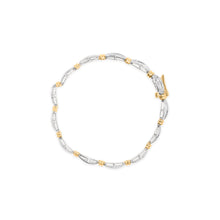 Load image into Gallery viewer, 10K Two-Tone Gold 2.0 Cttw Baguette Diamond Channel Link Bracelet