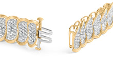 Load image into Gallery viewer, 10k Yellow Gold 5.00 Cttw Diamond Oval Banded Link Bracelet (I-J Color, I1-I2 Clarity) - 7" Inches