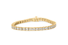 将图片加载到图库查看器,10K Yellow Gold 4.00 Cttw Channel Set Round Diamond Tennis 7" Bracelet (J-K Color, I1-I2 Clarity)