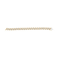 Load image into Gallery viewer, 10K Yellow Gold 4.00 Cttw Round-Cut Diamond Floral Link 7.5" Bracelet (H-I Color, I2-I3 Clarity)