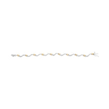 将图片加载到图库查看器,10K Two-Tone 2.00 Cttw Diamond "X" and Wave Link Bracelet (H-I Color, I1-I2 Clarity) - 7" Inches
