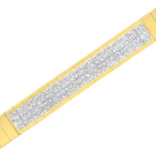 将图片加载到图库查看器,14K Yellow Gold 3 5/8 cttw Invisible Set Princess-Cut Diamond ID Tennis Bracelet (I-J Color, SI1-SI2 Clarity) - Size 7"