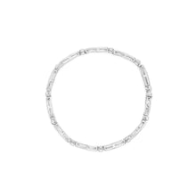 Load image into Gallery viewer, 14K White Gold 1-1/2 Cttw Round Brilliant-Cut & Baguette Cut Diamond Bezel and Tapered Link 7" Tennis Bracelet (H-I Color, I1-I2 Clarity)
