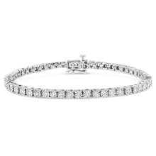 Load image into Gallery viewer, 10K White Gold 1/2 Cttw Real Diamond Illusion-Set Miracle Plate Tennis Bracelet (I-J Color, SI2-I1 Clarity) - Size 7.5"