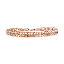 将图片加载到图库查看器,.925 Sterling Silver 1.0 Cttw Rose Cut Diamond Double-Link 7" Tennis Bracelet (I-J Color, I3 Clarity)