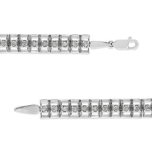 将图片加载到图库查看器,.925 Sterling Silver 1.0 Cttw Rose Cut Diamond Double-Link 7" Tennis Bracelet (I-J Color, I3 Clarity)