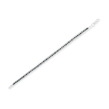 Load image into Gallery viewer, Black Rhodium over .925 Sterling Silver 1.0 Cttw Rose Cut Diamond Double-Link 7" Tennis Bracelet (Blue Color, I1-I2 Clarity)