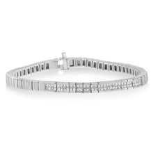 Load image into Gallery viewer, 14K White Gold Princess Cut Diamond Bracelet (1.00 cttw, H-I Color, SI1-SI2 Clarity)
