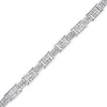 Load image into Gallery viewer, 14K White Gold 10 5/8 Cttw Diamond Panel Link Bracelet - 7" Inches