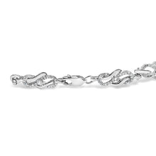 Load image into Gallery viewer, .925 Sterling Silver 1.0 Cttw Diamond Infinity Loop and Swirl Link Bracelet (I-J Color, I2-I3 Clarity) - 7.25" Inches
