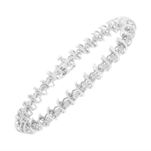 将图片加载到图库查看器,.925 Sterling Silver 1 cttw Prong-Set Diamond Link Bracelet (I-J, I1-I2) - 7.25"