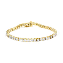 Load image into Gallery viewer, .925 Sterling Silver 1.0 Cttw Miracle-Set Diamond Round Faceted Bezel Tennis Bracelet (I-J Color, I3 Clarity) - 7"