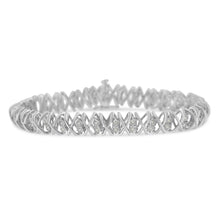 Load image into Gallery viewer, Sterling Silver rose-cut Diamond X-Link Bracelet (1 cttw, I-J Color, I2-I3 Clarity)