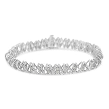 Load image into Gallery viewer, Sterling Silver rose-cut Diamond X-Link Bracelet (1 cttw, I-J Color, I2-I3 Clarity)