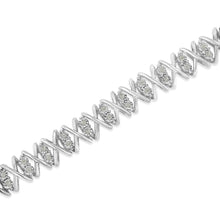Load image into Gallery viewer, Sterling Silver rose-cut Diamond X-Link Bracelet (1 cttw, I-J Color, I2-I3 Clarity)