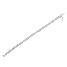 Load image into Gallery viewer, .925 Sterling Silver 1.0 Cttw Chevron 2 Stone Arrow Link Tennis Bracelet (I-J Color, I3 Clarity) - 7â€