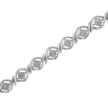 Load image into Gallery viewer, Sterling Silver Diamond Cluster Link Bracelet (1 cttw, I-J Color, I2-I3 Clarity)